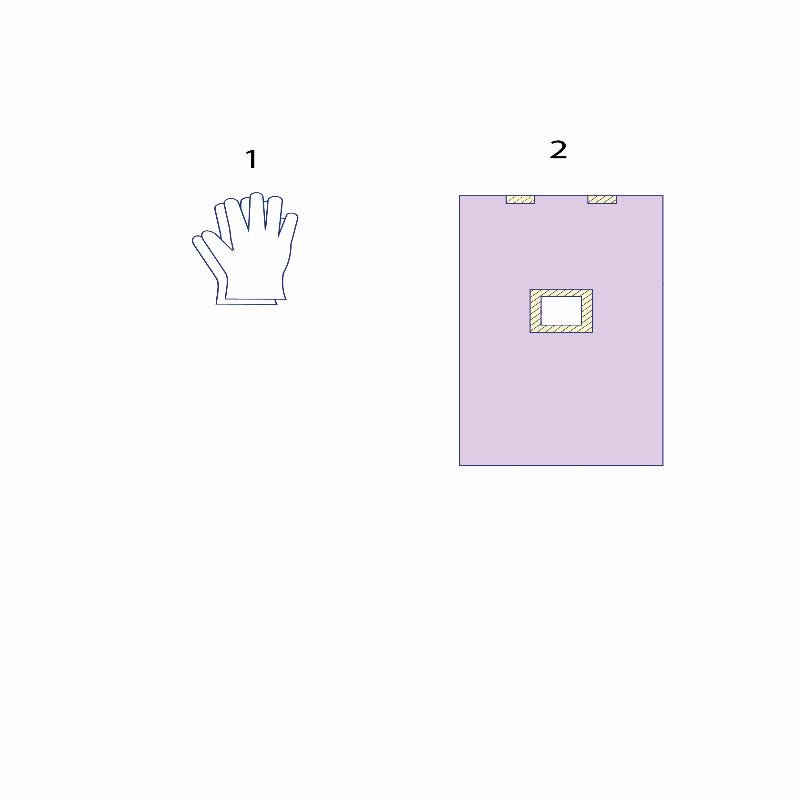 Комплект одягу та покриттів операційних для урології (для встановлення катетера) №1 Taipan-Pharm стерильний